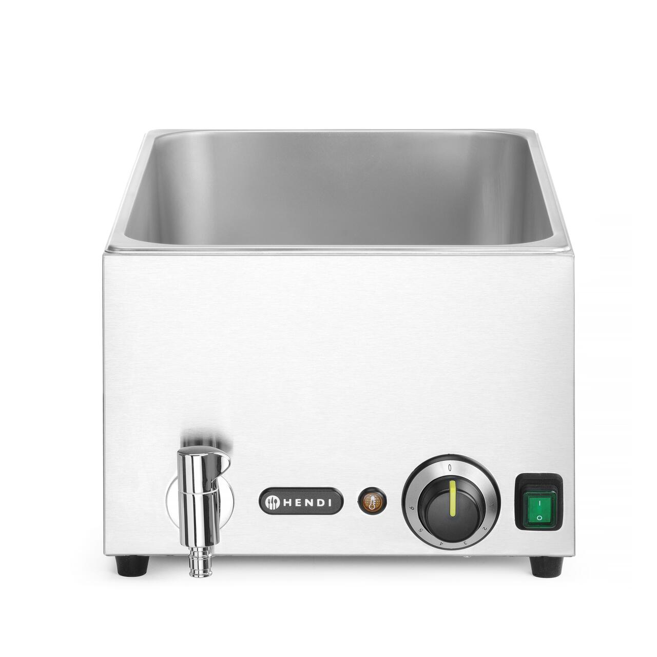 Set: Bain-marie HENDI Ranger cu robinet de scurgere + 3x GN 1/3 cu capac, HENDI, GN 1/1, 230V/1000W, 604x332x(H)242mm - imagine 5