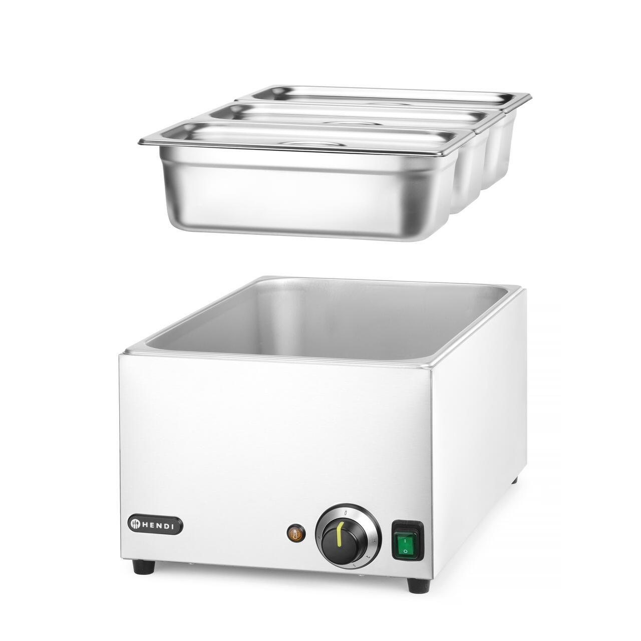 Set: Bain-marie HENDI RANGER + 3x GN 1/3 cu capac, HENDI, GN 1/1, 230V/1000W, 590x332x(H)242mm - imagine 2