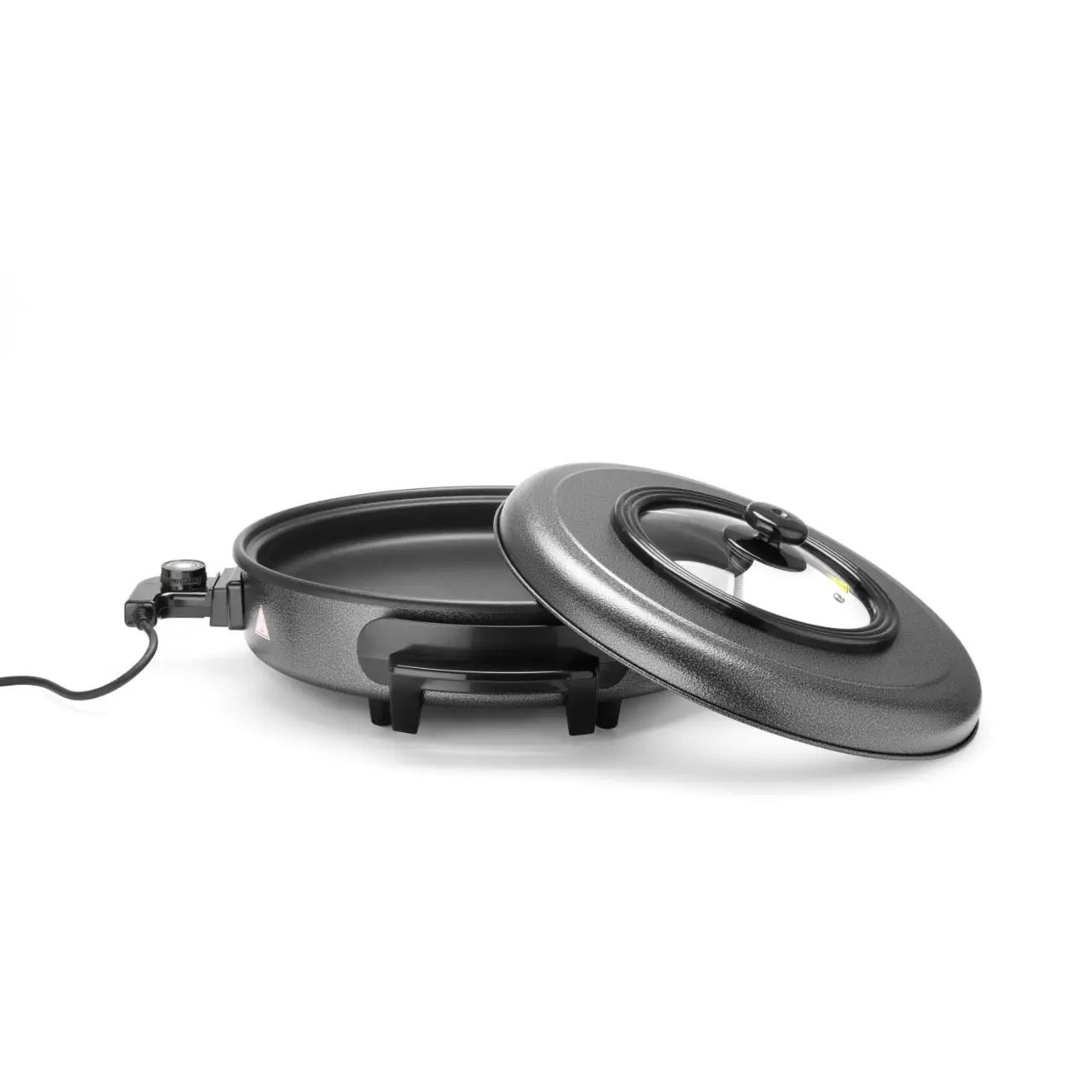 Tigaie electrica cu capac Hendi, aluminiu cu strat anti-aderent, vas interior 55x inaltime 6 cm, exterior 62x inaltime 19 cm, 230 V, 1600 W - imagine 3