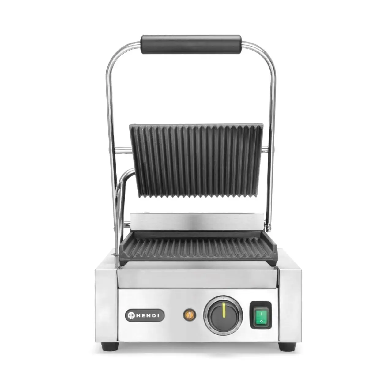 Contact grill, suprafete striate din fonta cu invelis ceramic, 1800 W, corp inox, Hendi, potrvit si pentru uz profesional - imagine 4