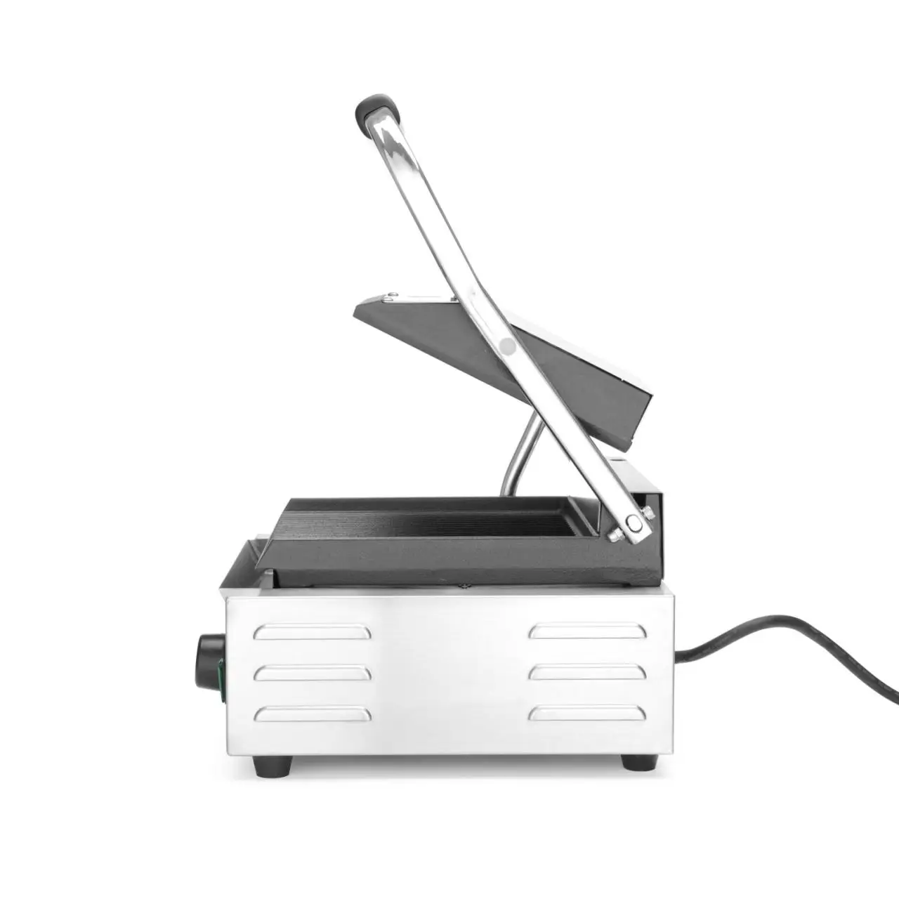 Contact grill, suprafete striate din fonta cu invelis ceramic, 1800 W, corp inox, Hendi, potrvit si pentru uz profesional - imagine 3