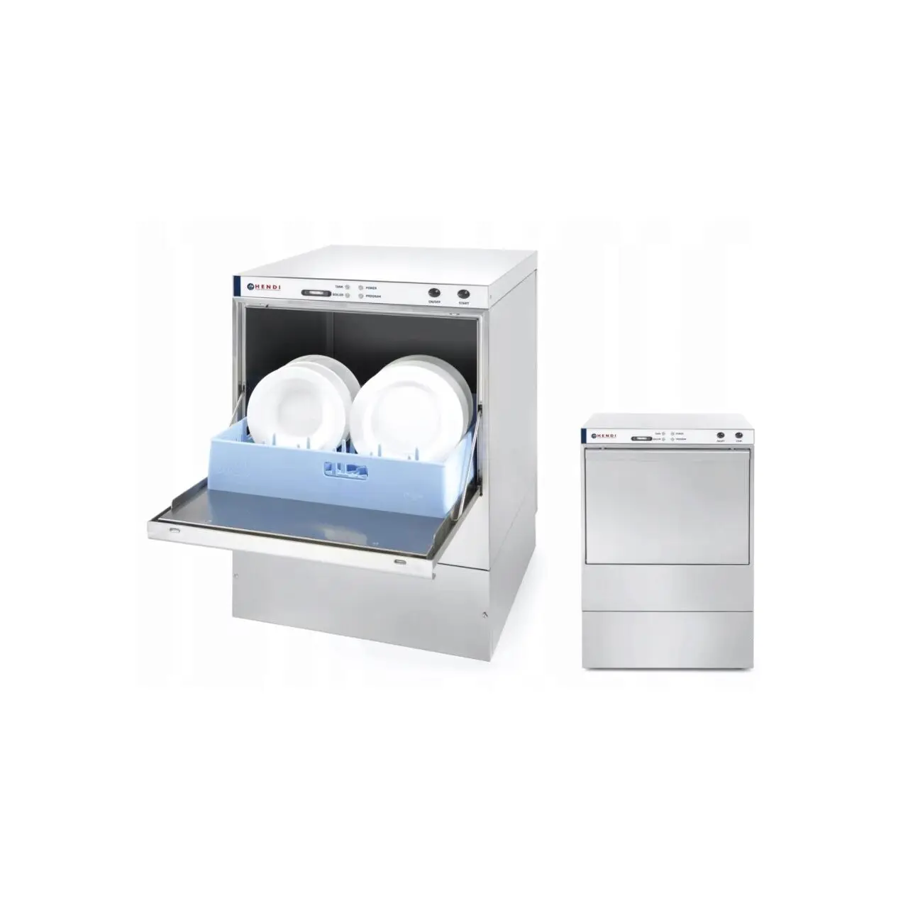 Masina profesionala de spalat vase K 50 50 x 50 control electromecanic 6600 W Hendi Inox 570x600(+370)x(H)830 mm - imagine 2