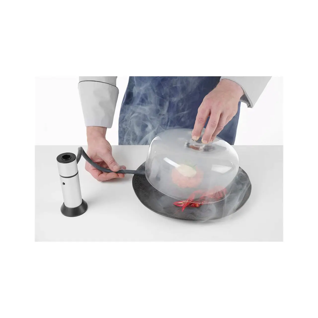 Infuzor de fum Hendi, camera detasabila, filtru integrat, furtun flexibil de cauciuc (30 cm), culoare gri - imagine 4