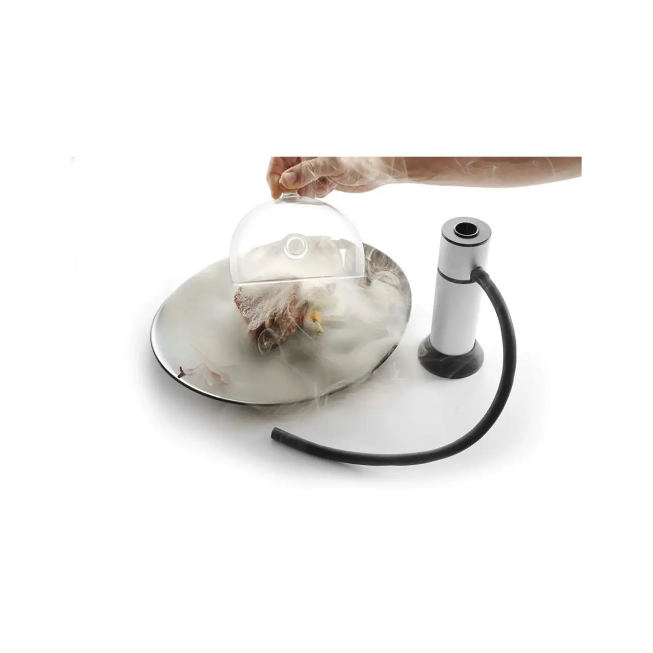 Infuzor de fum Hendi, camera detasabila, filtru integrat, furtun flexibil de cauciuc (30 cm), culoare gri - imagine 2