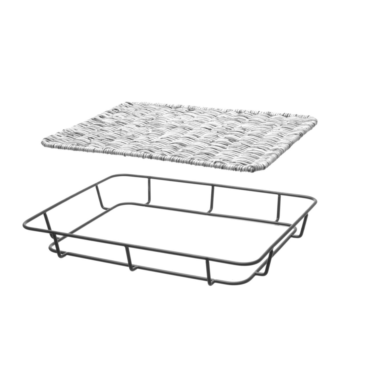 Cos servire pentru paine cu suport metalic Hendi, 400x300x(H)50 mm, Negru - imagine 2