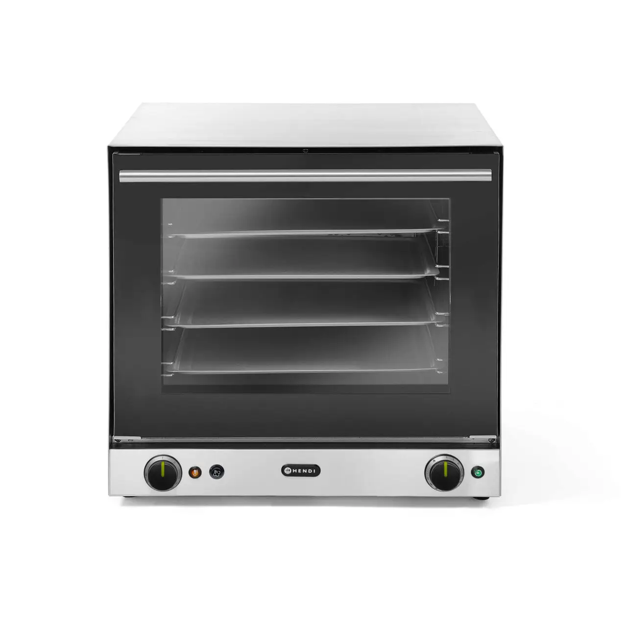 Cuptor convectie cu umidificare Hendi H90S, 4 tavi 438x315 mm incluse, 2 elemente incalzire, 2 ventilatoare, termostat reglabil 50-300 gr C, timer 0-120 min, 2670W, 595x595x(H)570 mm - imagine 4