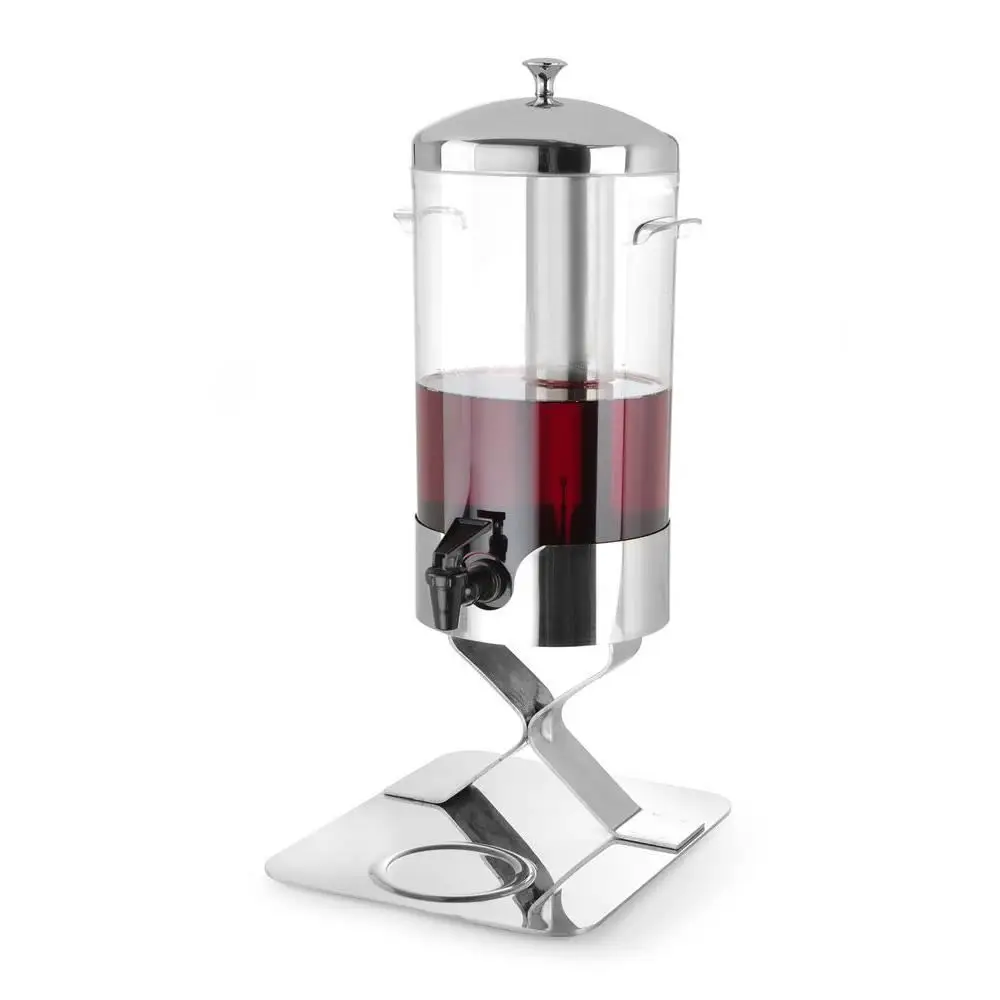 Dispenser profesional pentru suc 5 litri, sistem racire cu cuburi gheata, corp inox, cuva policarbonat, robinet anti-picurare, Hendi, 28x22x(H)51 cm - imagine 7