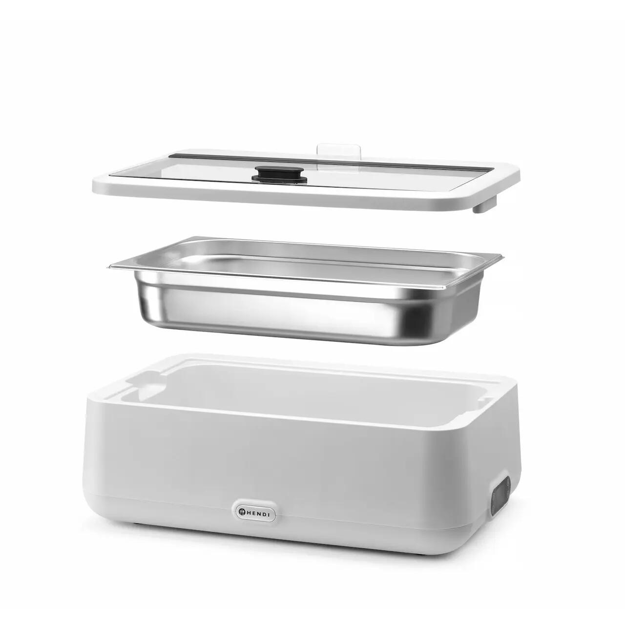 Chafing dish electric UNIQ, HENDI, GN 1/1, Alb, 220-240V/700W, 607x402x(H)250mm - imagine 6