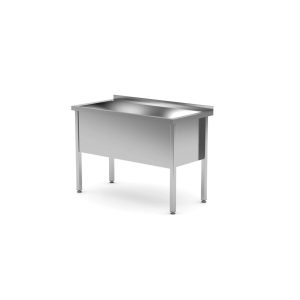 Spalator cu 1 Cuva Mare - sudata, adancime: 600 mm, bazin: 400 mm, otel inoxidabil, Hendi, Profi Line, 1200x600x(H)850 mm