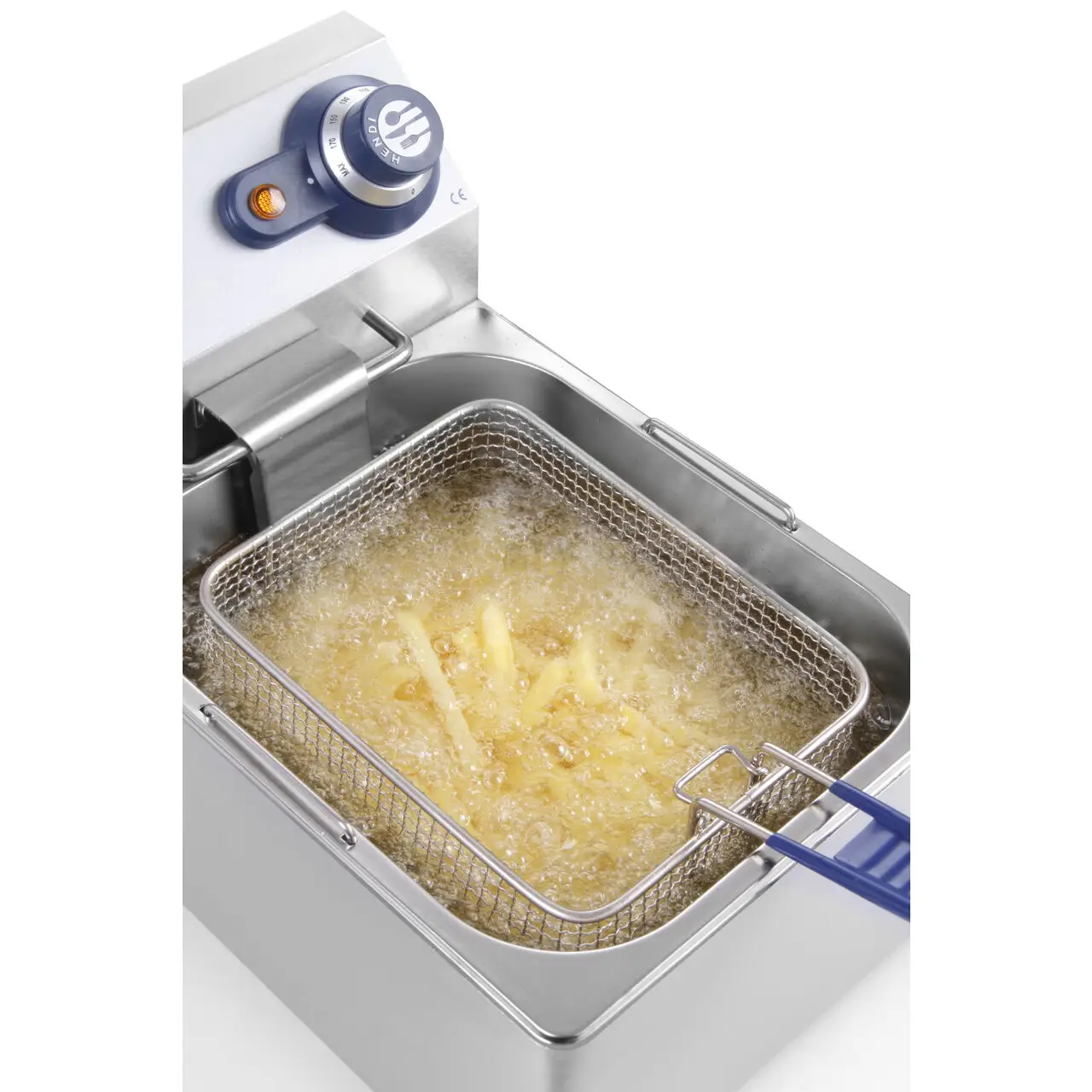 Friteuza electrica profesionala 4 litri, Hendi Blue Line, corp inox, termostat reglabil 0-190 gr C, 3000W, 217x400x(H)290 mm, - imagine 4
