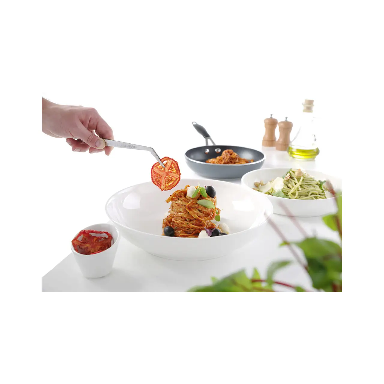 Penseta cu varf curbat, (L)160 mm, inox, pentru decorare / peste / manevrare alimente fierbinti, Hendi - imagine 3