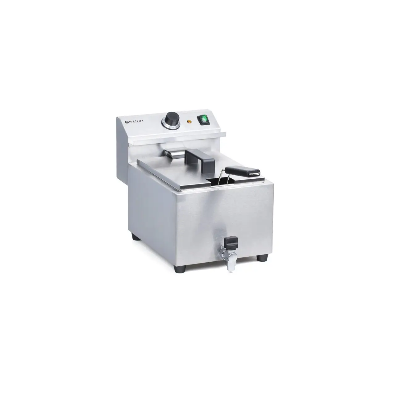 Friteuza electrica profesionala, Hendi Mastercook cu robinet scurgere ulei, Inox, 8 lt, 3500 W, temperatura reglabila pana la 195 gr C, termostat, 515x300x(H)345 mm - imagine 6