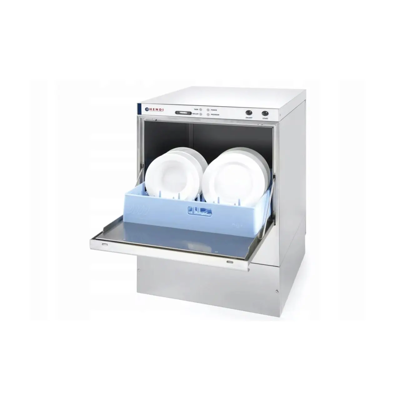 Masina profesionala de spalat vase K 50 cu pompa de detergent 50 x 50 control electromecanic 400 W Hendi Inox 570x600(+370)x(H)830 mm - imagine 2