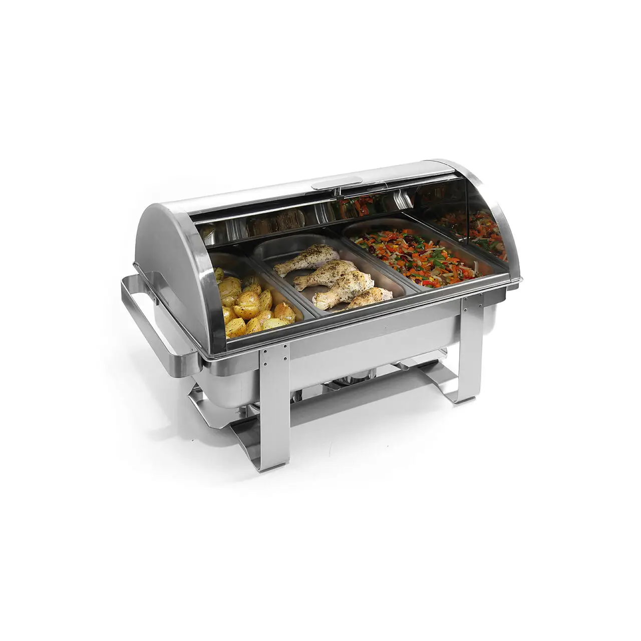 Chafing dish capac rolltop Gastronorm GN1/1, inox, 59x34x(H)40 cm, Model Hendi Rental-Top - imagine 3