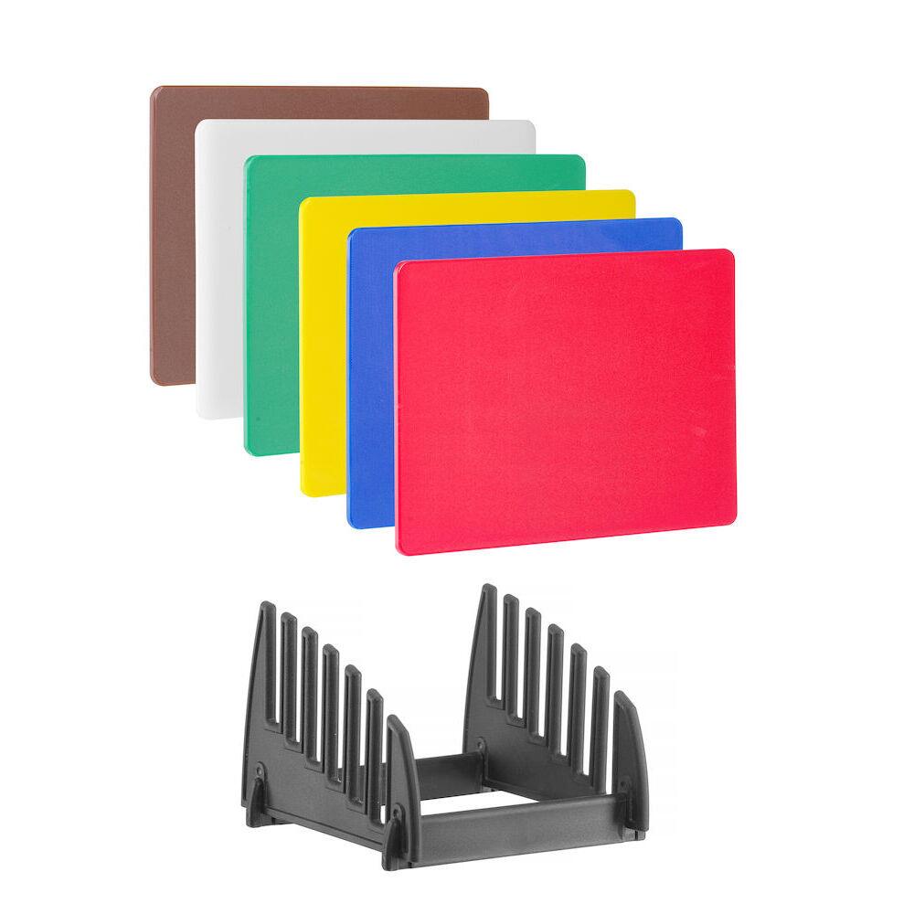 Set 6 placi de taiat HACCP cu suport, HENDI, 6 buc., 450x300x(H)10mm - imagine 7