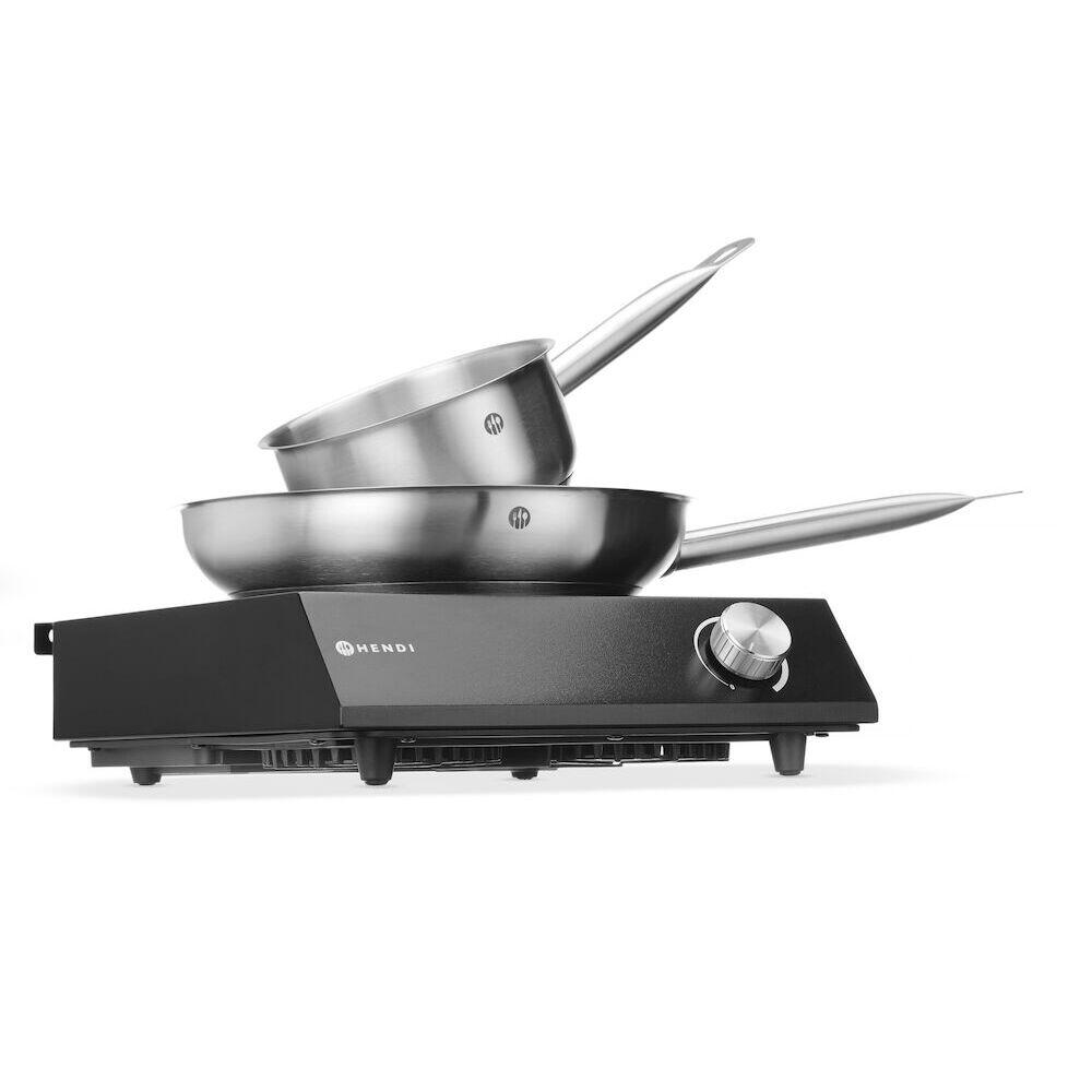 Set: Plita cu inductie 3500W + cratita + tigaie, HENDI, Negru, 220-240V/3500W, 320x395x(H)95mm - imagine 6